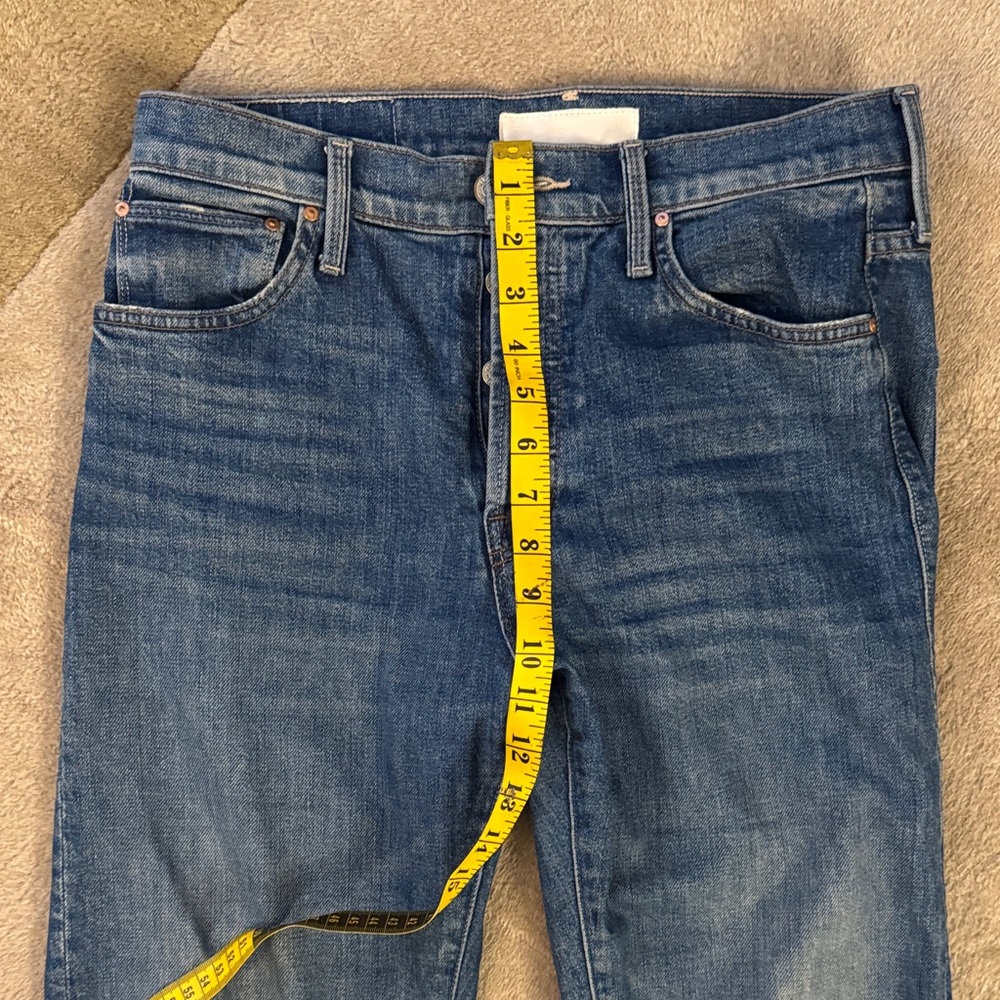 MOTHER Men's Straight Leg Jeans in Distressed Blue - Picture 4 of 6